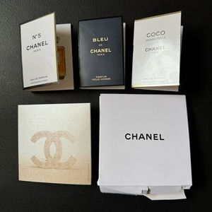 Set of 3 Chanel No. 5 Coco Bleu De Parfum Sample Spray Men's 1.5 ml/0.05oz